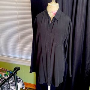 Athleta Black Silk  Buttondown Travel Tunic